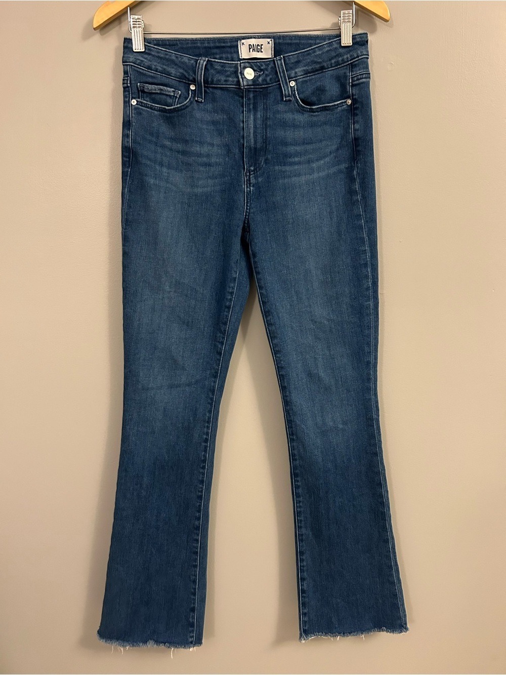 PAIGE Women's Blue High Rise Manhattan Straight Jeans Size 29